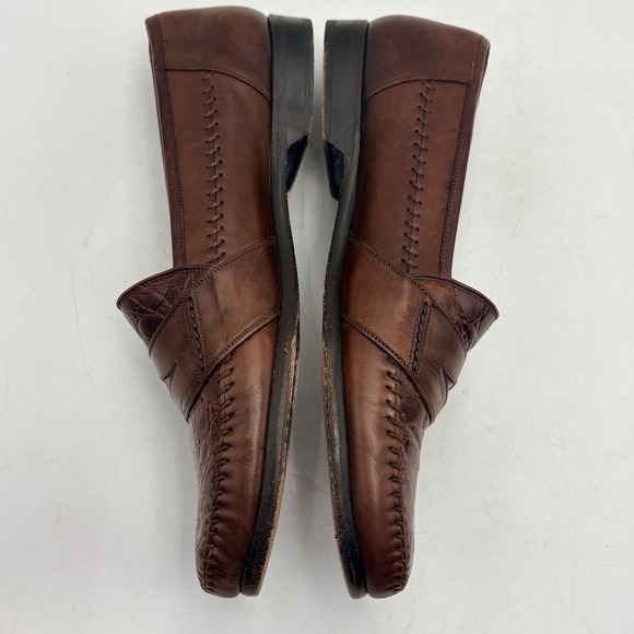 Johnston & Murphy Domani Tassel Loafers Men 9.5 Brown Crocodile Embossed Italy main image 8